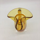 Yellow Art Glass Goblet Pitcher Hand Blown 7  Mid Century Modern Table Decor