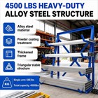 4-tier Lumber Storage Rack 4500lbs Heavy-duty Pipe Storage Rack For Garage New