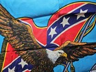 Wall Tapestry David Mann Art Style Bald Eagle Civil War Stars   Bars Rare Vtg