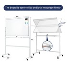 Whiteboard 48x32 Inches Rolling Height Adjustable Portable Easel Magnetic Large