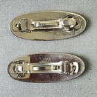 Vintage 80s    Abalone Inlay Set Of 2 Barrettes Silver Tone 1-3 4  Long Barrette