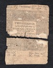 June 19  1776 2s Two Shillings Connecticut Colonial Currency Note  c 