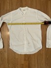 Vintage 60s White Lion Of Troy Collarless Mens 15 5 French Cuffs Dress Shirt