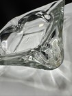 Clear Glass Cigarette Cigar Vintage Ashtray 4 5   x 4 5    Thick And Heavy