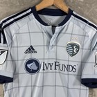 Sporting Kansas City Jersey Mens Small Blue Mls Soccer Ivy Funds Adidas Adizero