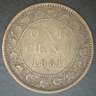 1881 H Canada Bronze Large Cent 1c Canadian Coin Victoria Circulated Penny
