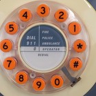 Wild   Wolf Rotary Dial Telephone Retro Desk Phone Gray Orange Cord Vintage