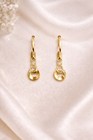 18k Gold Plated Jewelry Set Cz Necklace 18  And Dangle Earrings Gift Set