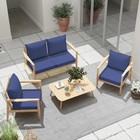 Outdoor Chair Cushions Set Of 4  24 X 24 Inch Patio Furniture Cushions blue