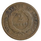1865 Two Cent Piece Early U s  Type Coin Civil War Era 