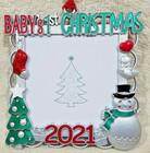 2021 Christmas Tree Ornament Photo Picture Frame Baby s 1st First Christmas