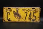 1948 Wyoming County Official License Plate   C  745