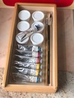 Rare Vintage Stockmar Aquarellfarben Fine Watercolor Set 7 Tubes  3 Brushes  Box
