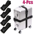 4x Luggage Strap Adjustable Travel Accessories Suitcase Baggage Packing Belt