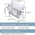 Baby Changing Table Folding Diaper Changing Station W  Safety Belt   Wheels Grey
