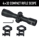 Pinty 4x32 Compact Rifle Scope Crosshair Mil Dot Optics Hunting Scope W  Mounts