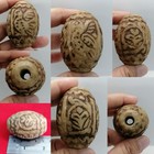Ancient Roman Etched Stone Bead Large Tribal Carved Pattern Amulet