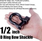 1 2  Bow Clevis D Ring Shackles 2t Forged Screw Pin Towing Recovery  4 Pack