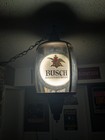 Rare Busch Bavarian Beer Lighted Rotating Spinning Clock Light Sign Vintage 