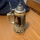      Vintage German Beer Stein Music Box Reuge    edelweiss    Lidded Mug 