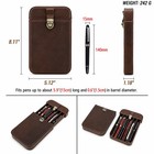 Top Grain Genuine Leather 6-slot Fountain Pen   Pencil Tray Case Holder