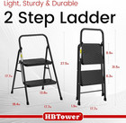 Hbtower Step Stool  2 Step Ladder With Wide Anti-slip Pedal  Step Ladder Folding