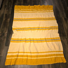 Warmbilt Lifetime Blanket Duluth Mn Yellow Cream Black Virgin Wool 79x55  Read