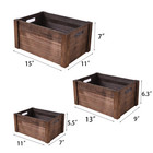 Farmhouse Antique Black Wooden Crate For Storage rustic Decorative Boxes set    