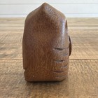 Vintage Mcm Hand Carved Wooden Owl Figurine 2 5   x2 25   