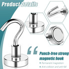 32 Pack Magnetic Hooks Heavy Duty  25 Lbs Strong Magnet Hooks - Multipurpose