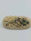 Rare Find Vintage Handmade Celluloid Mother Of Pearl Inlaid Hair Clip Ooak