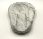 White And Gray Carved Marble Footed Spoon Rest