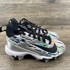 Nike Youth Kids Alpha Menace Football Cleats White Digital Glitch Size 10c