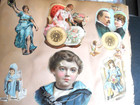 1876 Antique Scrapbook Page-scraps On Both Sides - Trade Cards  People   More