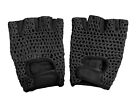 Leather Crochet Cycling   Bicycle Gloves - Vintage    Black