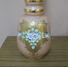 Huge Antique Vintage Bohemian Moser Glass Enameled Hand Painted Beaded Decanter