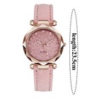 Silver Powder Diamond Face Women s Watch Frosted Leather Strap For Women s