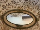Unique Brass Gold Filigree Footed Oval Mirror Vanity Tray Perfume Bottle 17 5in