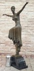 Collectible Bronze Sculpture Statue Art Nouveau Signed chiparus brown Patina Lrg