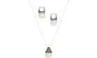 Solid 925 Sterling Silver Genuine Marcasite White Pearl Earring   Necklace Set