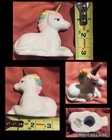 2 Vintage 1980s Unicorn Lot hand Painted Porcelain Ceramic Figurine Rainbow Mane
