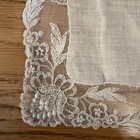 Beautiful Vintage Wedding Hankie Linen Lace White Handkerchief 10 5    X 10