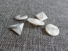 Lot Of Vintage Glass Buttons Silver And White  79-o
