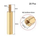 M2 5 X 30 Mm   6 Mm Male To Female Hex Brass Spacer Standoff 20pc