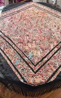 Antique Heavily Hand Embroidered Figural Chinese Piano Shawl  Zz426