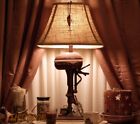 Vintage Style Fishing Boat Outboard Motor Table Lamp Nautical Lake Rustic 32 h