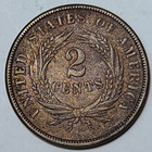 1864 Two 2 Cent Piece Uncirculated Ms Bn - Large Motto Dt44b