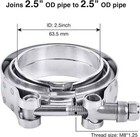 Lokocar 2 5 Inch V Band Clamp With Flange Male Female Stainless Steel 4pcs