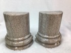 Vtg Heavy Columns Granite Marble Bookends Marbled Beige Color 6     read 