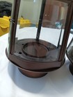 Vintage Bronze Candle Lantern Pair Rustic Carriage Metal Glass Farmhouse Decor